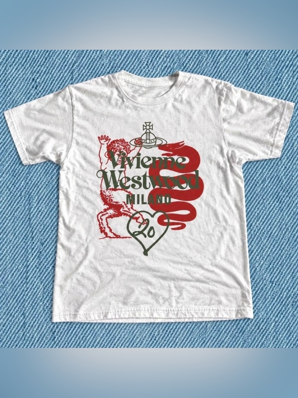 Gildan Vivienne Westwood Inspired Graphic T-Shirt White For Unisex